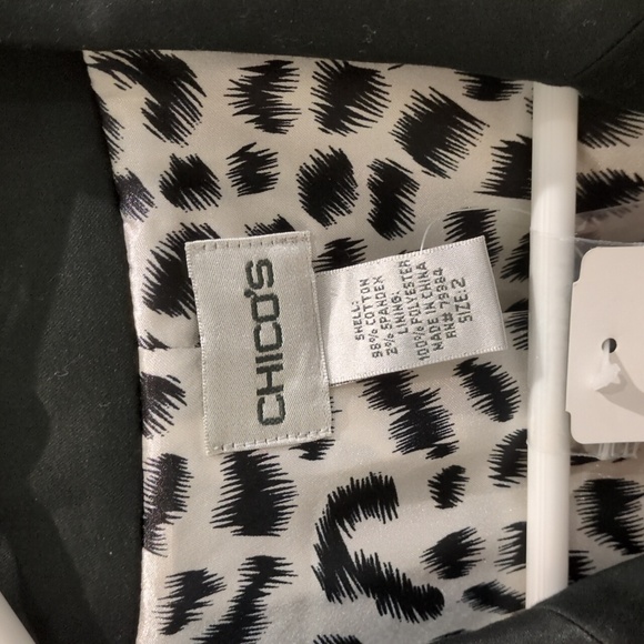 NWT Chico's Chic Sateen Merrin 7/8 Jacket Blazer Black Size 2 (12) - Picture 3 of 6